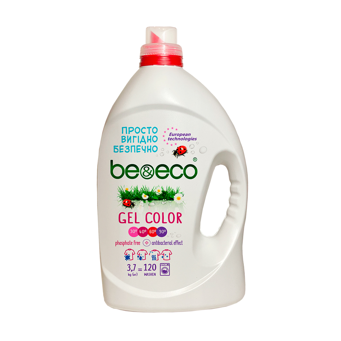 Гель для прання Be&amp;Eco Color 120 циклів прання, 3.7 л